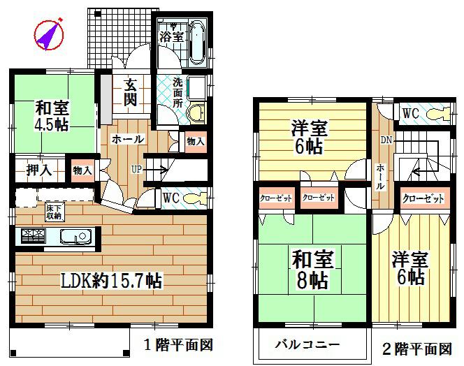 Floor plan. 23.8 million yen, 4LDK, Land area 157.59 sq m , Building area 101.85 sq m 4LDK + garden