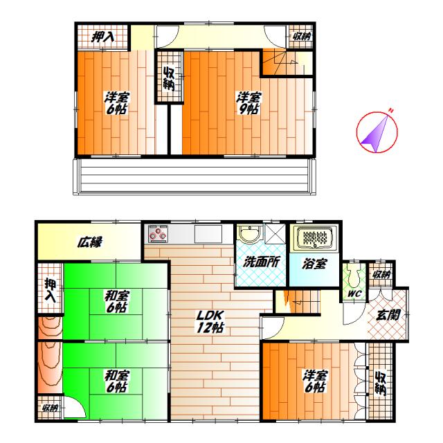 Floor plan. 13,980,000 yen, 5LDK, Land area 275.35 sq m , Building area 114.52 sq m