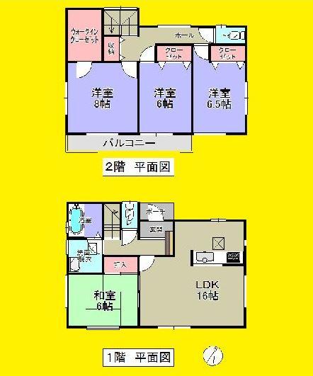 Floor plan. 26,800,000 yen, 4LDK, Land area 154.74 sq m , Building area 106 sq m