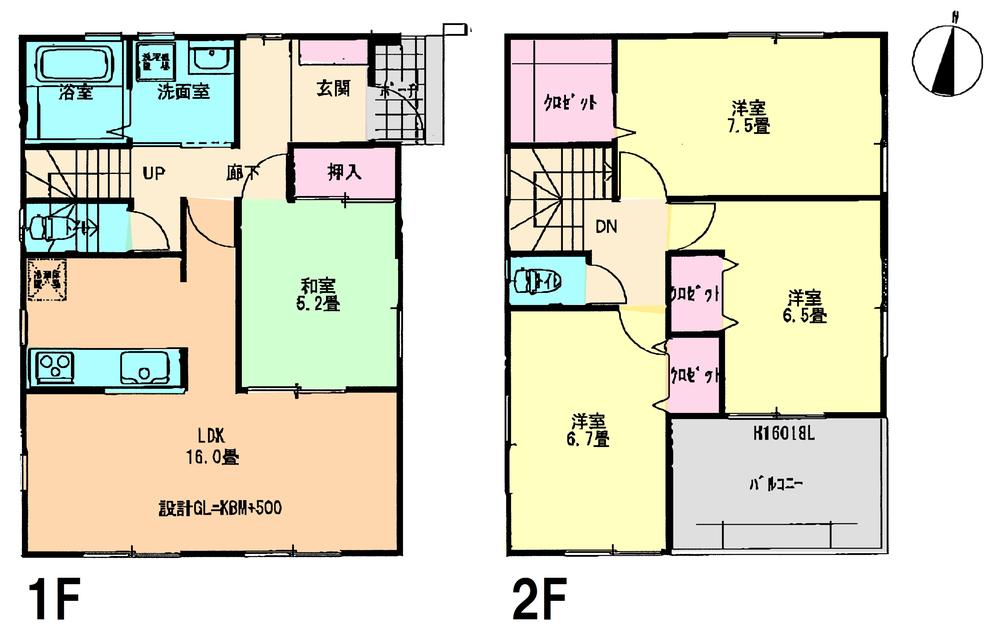 Floor plan. (1 Building), Price 26,300,000 yen, 4LDK, Land area 118.58 sq m , Building area 98.82 sq m