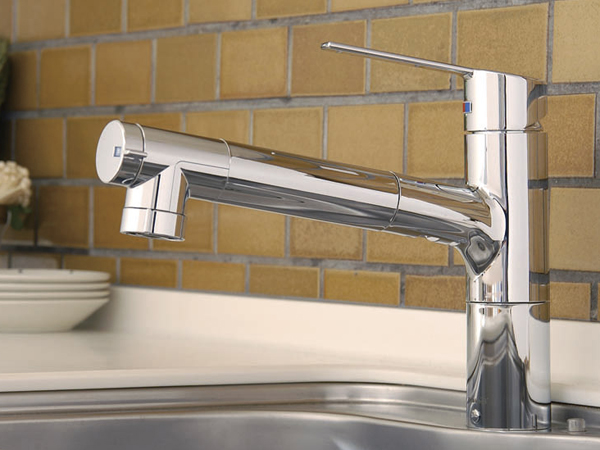 Kitchen.  [Water purification cartridge built-in shower faucet] Integrated faucet with a built-in water purification cartridge. In the shower expression that draw the head part, Sink of cleaning is also happy to (same specifications)