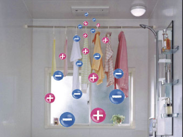 Bathing-wash room.  [Bathroom heating dryer] Of course, the pre-heating of the cold day, You can also use the drying of laundry. Because after bathing to remove the fungus in the sterilization ion dry, You can keep the bathroom always clean (illustration)