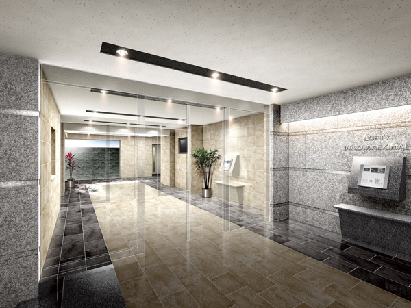 Buildings and facilities. Simple entrance hall to feel the elegance in. Invites live person to private space (entrance hall Rendering)