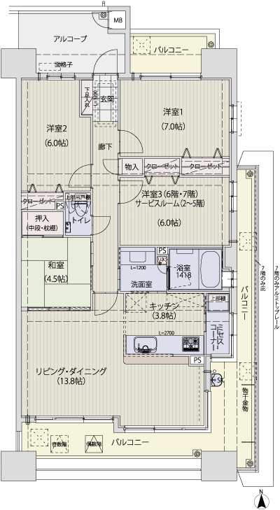 Floor: 3LDK + S ・ 4LDK, occupied area: 89.18 sq m, Price: 33.9 million yen