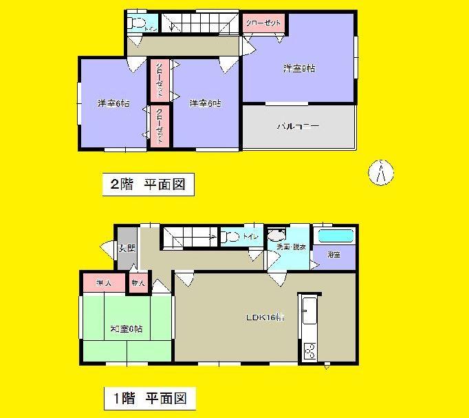 Floor plan. 26,900,000 yen, 4LDK, Land area 194.34 sq m , Building area 105.17 sq m