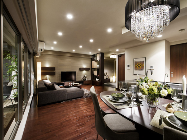 Living.  [living ・ dining] Living sober and chic ・ dining. It is fun Mel space elegant relaxation time (SG type model room plan)