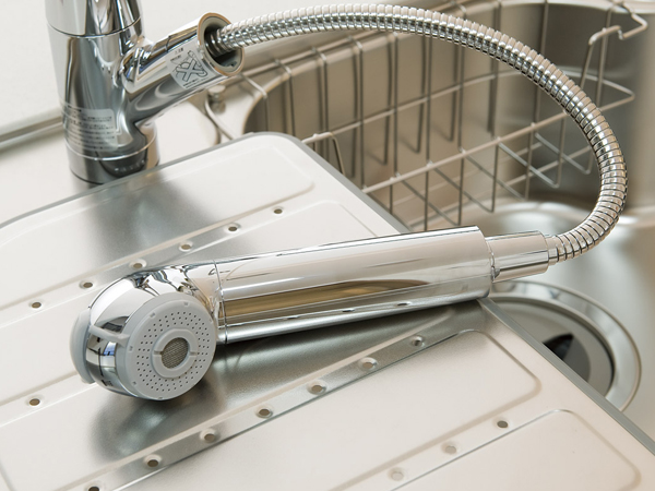 Kitchen.  [Water purifier built-in shower mixing faucet] Always take the mixed faucet water purifier built-in to supply clean water. One-touch (the same specification switching to shower. Cartridge replacement required ・ Paid)