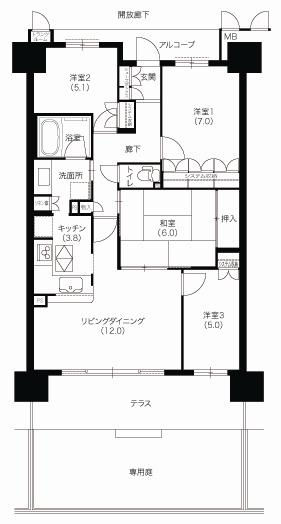 Floor plan. 4LDK, Price 26,800,000 yen, Occupied area 85.73 sq m