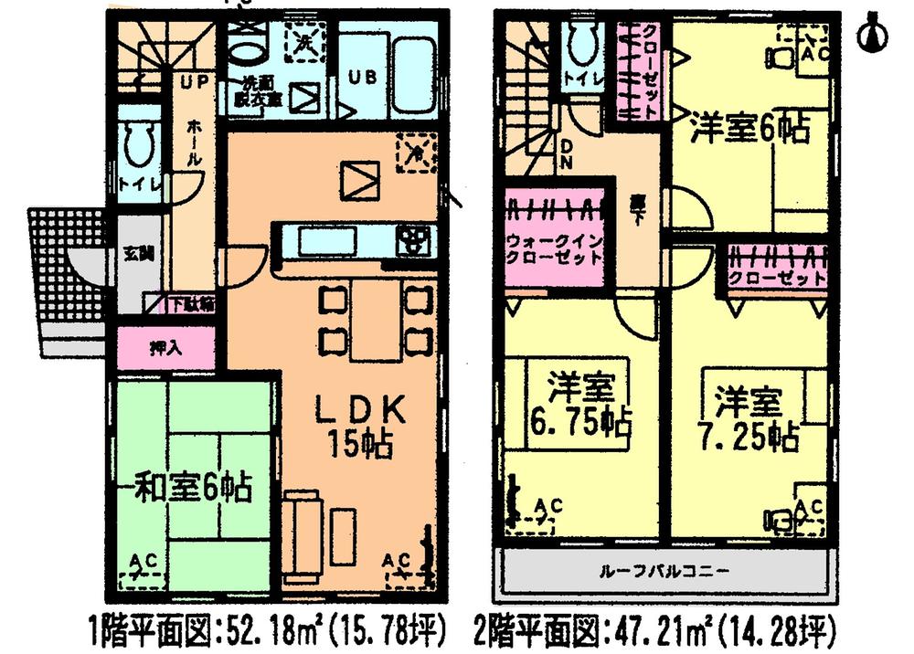 Floor plan. (3 Building), Price 22,900,000 yen, 4LDK, Land area 122.36 sq m , Building area 99.39 sq m
