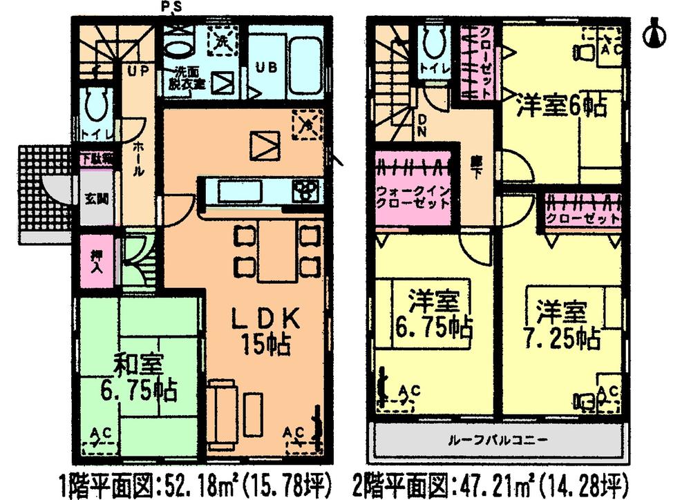 Floor plan. (6 Building), Price 21.9 million yen, 4LDK, Land area 124.59 sq m , Building area 99.39 sq m