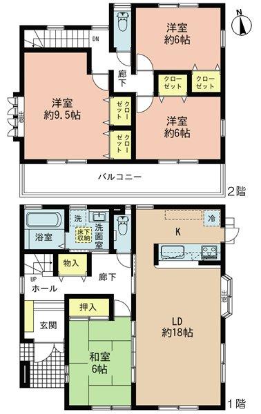 Floor plan. 25,800,000 yen, 4LDK, Land area 147.86 sq m , Building area 113.32 sq m