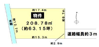 Compartment figure. Land price 6.8 million yen, Land area 208.78 sq m