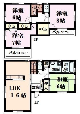 Floor plan. 22 million yen, 4LDK, Land area 429.07 sq m , Building area 104.34 sq m