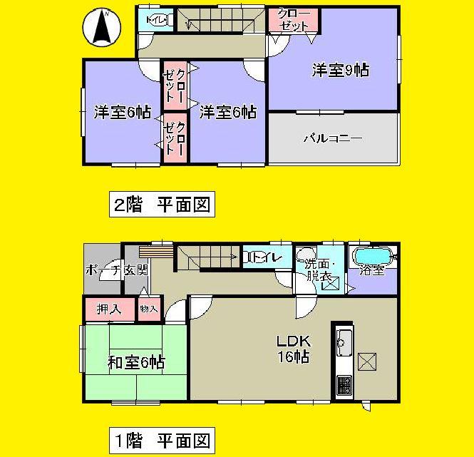 Floor plan. 34,800,000 yen, 4LDK, Land area 140.22 sq m , Building area 105.17 sq m