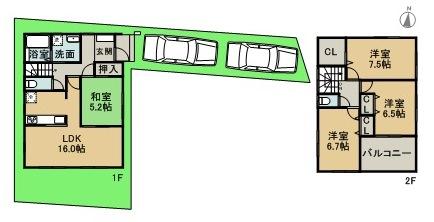 Floor plan. 26,300,000 yen, 4LDK, Land area 117.83 sq m , Is a floor plan of the building area 98.82 sq m 1 Building. 