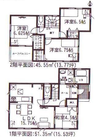 Floor plan. 17,900,000 yen, 4LDK, Land area 157.49 sq m , Building area 96.9 sq m