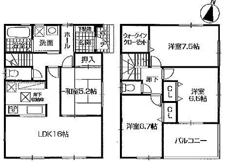 Floor plan. 26,300,000 yen, 4LDK, Land area 117.83 sq m , Building area 98.82 sq m