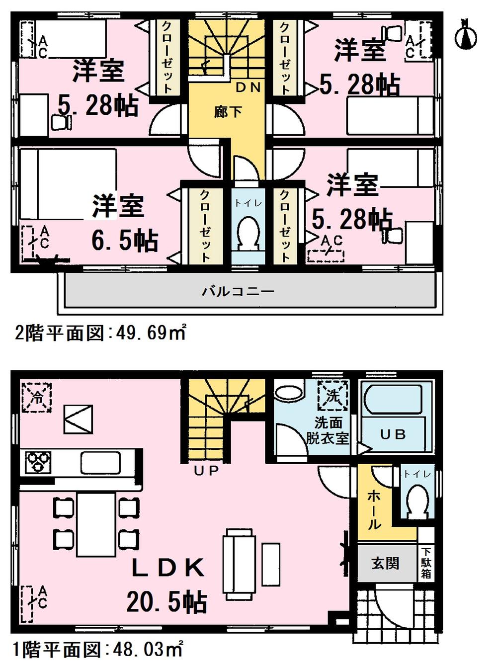 Floor plan. (6 Building), Price 25,800,000 yen, 4LDK, Land area 139.98 sq m , Building area 97.72 sq m