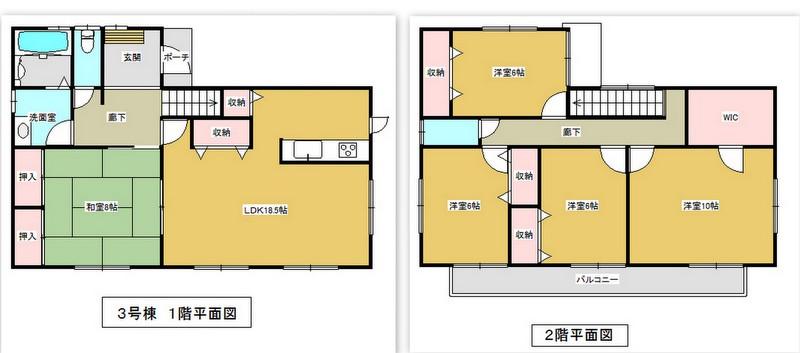 Floor plan. (3 Building), Price 34,900,000 yen, 5LDK, Land area 239.84 sq m , Building area 135.8 sq m
