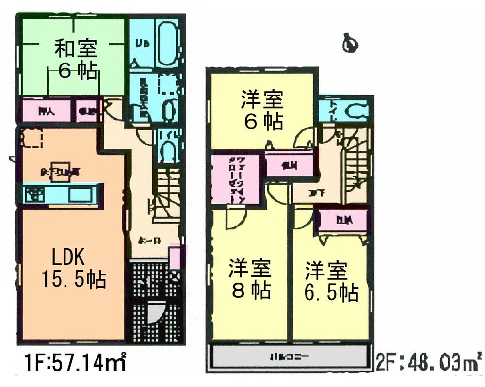 Floor plan. (1 Building), Price 22,800,000 yen, 4LDK, Land area 195.95 sq m , Building area 105.17 sq m