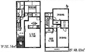 Floor plan. 22,800,000 yen, 4LDK, Land area 195.41 sq m , Building area 105.17 sq m