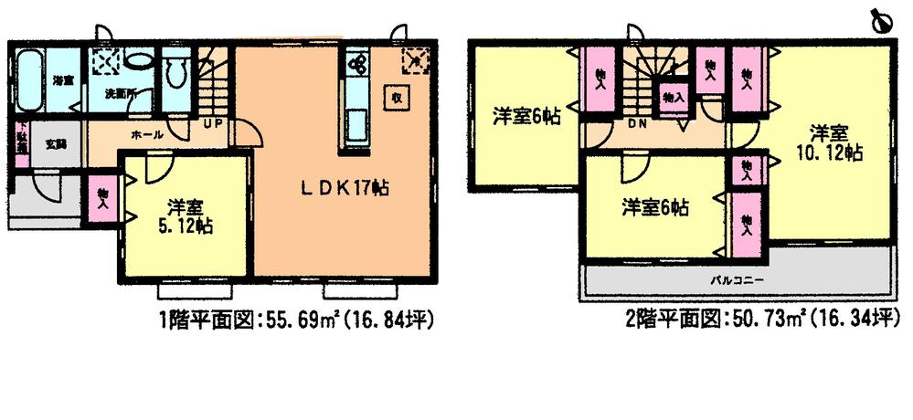 Floor plan. (3 Building), Price 21,800,000 yen, 4LDK, Land area 144.9 sq m , Building area 106.42 sq m