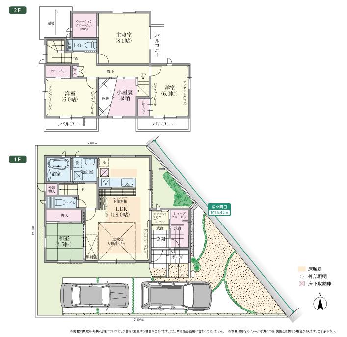 Floor plan. (No. 2 locations), Price 36,400,000 yen, 4LDK, Land area 152.68 sq m , Building area 112.64 sq m