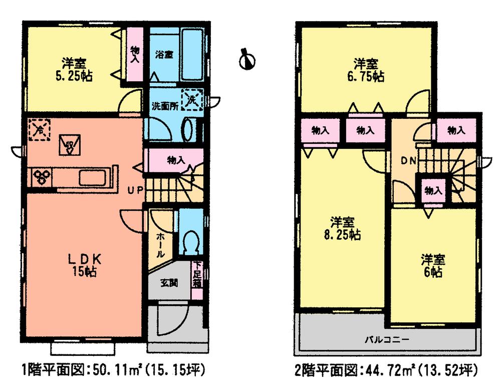 Floor plan. (1 Building), Price 19,800,000 yen, 4LDK, Land area 126.96 sq m , Building area 94.83 sq m
