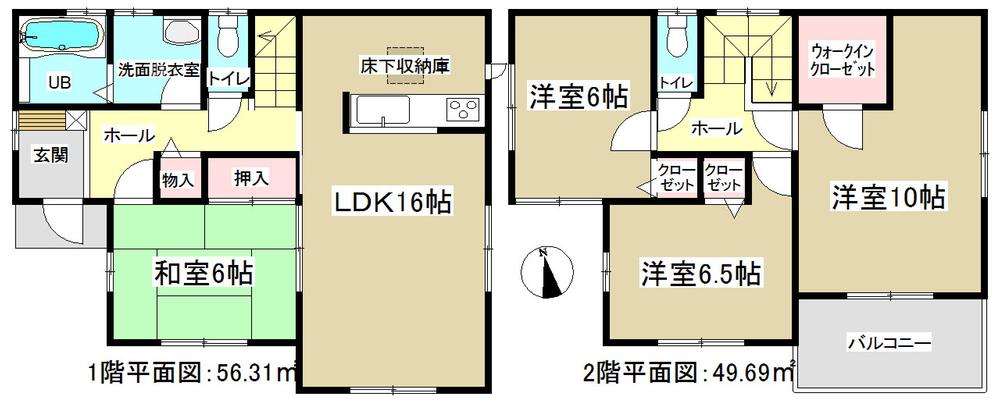 Floor plan. (3 Building), Price 23.8 million yen, 4LDK, Land area 236.25 sq m , Building area 106 sq m