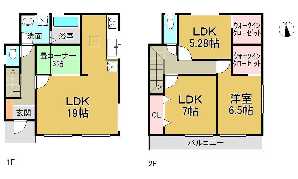 Floor plan. (Building 2), Price 23.8 million yen, 3LDK, Land area 149.85 sq m , Building area 94.41 sq m