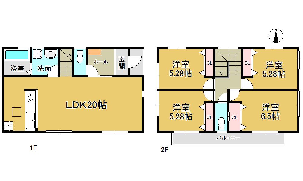 Floor plan. (9 Building), Price 20.8 million yen, 4LDK, Land area 166.02 sq m , Building area 97.72 sq m