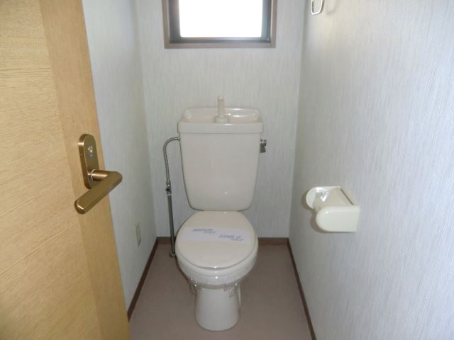 Toilet. It is a toilet with a small window!