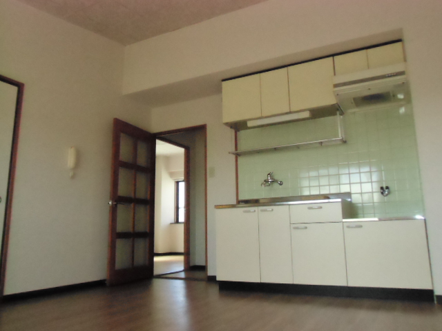 Kitchen. High ceiling spacious living