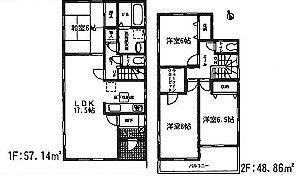 Floor plan. 22,800,000 yen, 4LDK, Land area 190.92 sq m , Building area 106 sq m