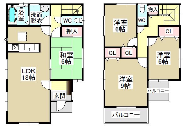 Floor plan. (5 Building), Price 23.8 million yen, 4LDK, Land area 136.25 sq m , Building area 106 sq m