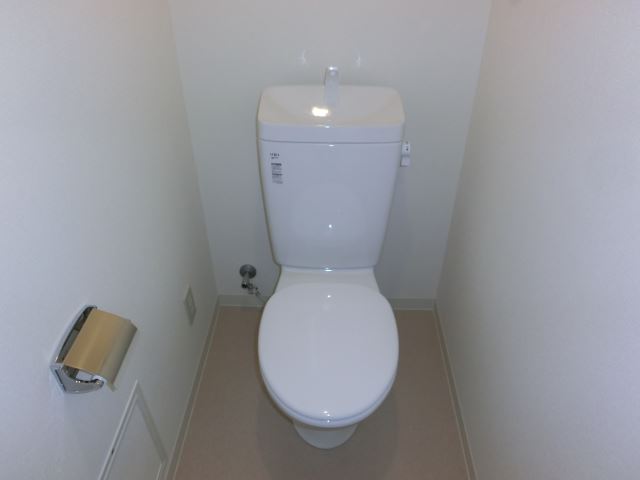 Toilet. A clean toilet space. 