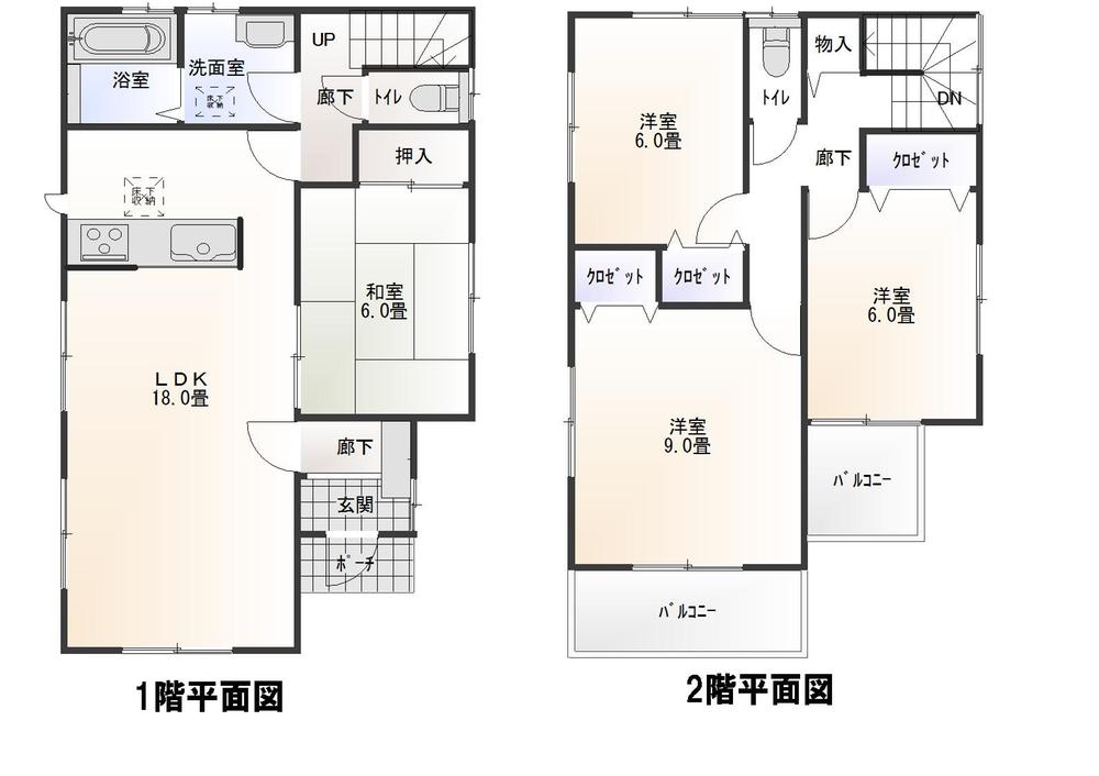 Floor plan. (5 Building), Price 23.8 million yen, 4LDK, Land area 136.25 sq m , Building area 106 sq m