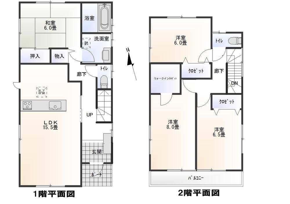 Floor plan. (1 Building), Price 22,800,000 yen, 4LDK, Land area 195.95 sq m , Building area 105.17 sq m