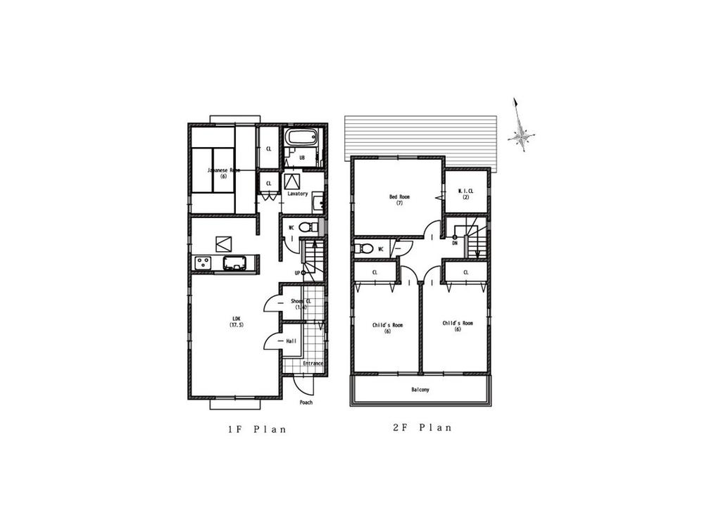 Building plan example (floor plan). Building plan example (No. 2 place) 4LDK, Land price 17.7 million yen, Land area 132.9 sq m , Building price 17.7 million yen, Building area 104.34 sq m