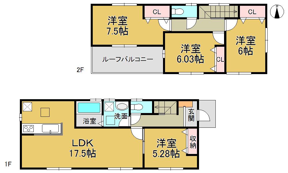 Floor plan. (1 Building), Price 20,900,000 yen, 4LDK, Land area 221.9 sq m , Building area 98.55 sq m