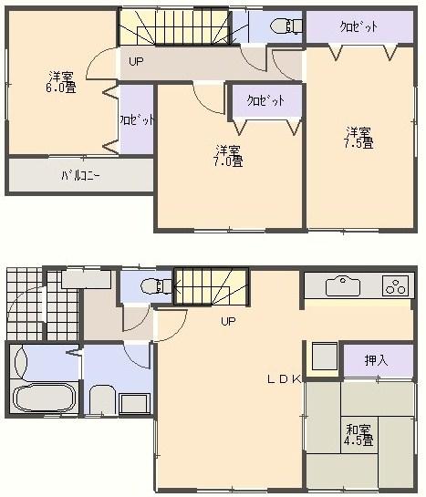 Floor plan. 25,800,000 yen, 4LDK, Land area 103.22 sq m , Building area 94.4 sq m