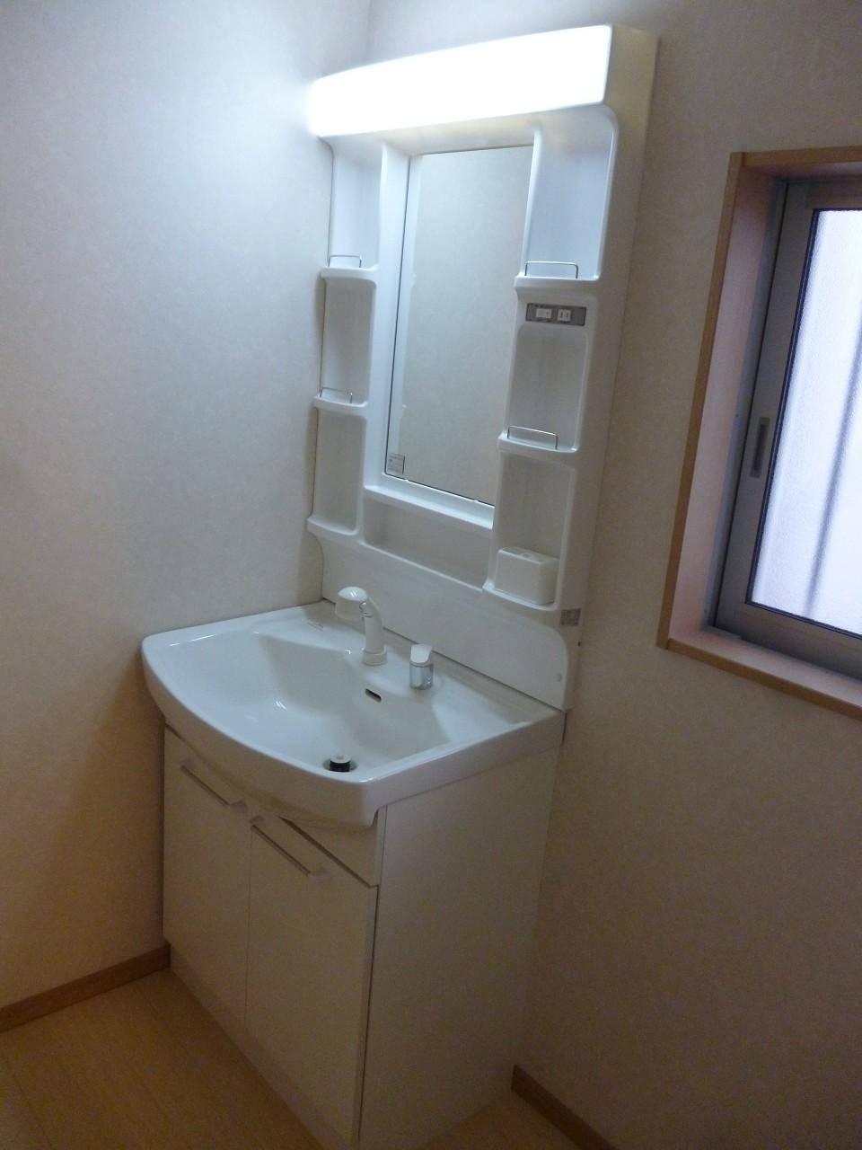 Wash basin, toilet. Washbasin with shower
