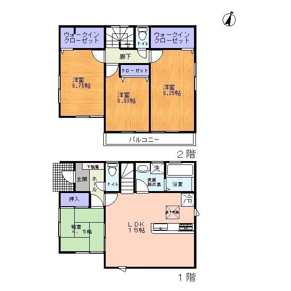 Floor plan. 26.5 million yen, 4LDK, Land area 101.19 sq m , Building area 97.72 sq m