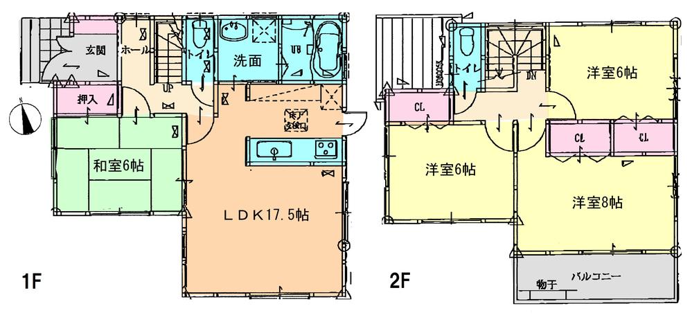 Floor plan. (1 Building), Price 27.3 million yen, 4LDK, Land area 123.09 sq m , Building area 97.6 sq m