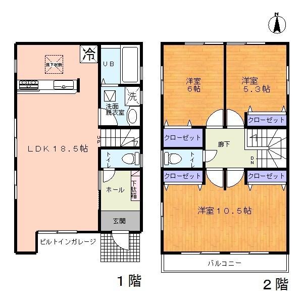 Floor plan. 28.8 million yen, 3LDK, Land area 112.62 sq m , Building area 95.24 sq m