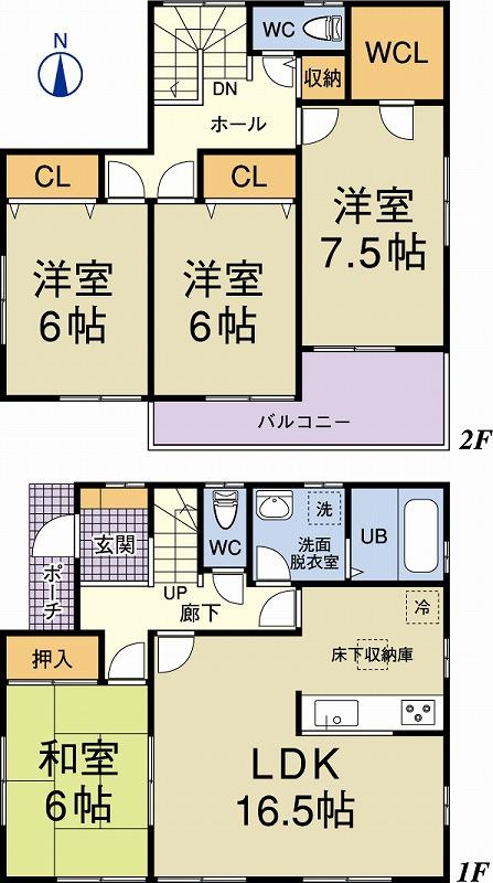 Floor plan. 23.8 million yen, 4LDK, Land area 197.51 sq m , Building area 105.59 sq m