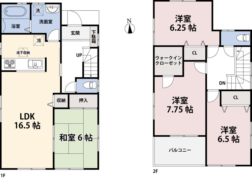 Floor plan. (Building 2), Price 26,800,000 yen, 4LDK, Land area 152.74 sq m , Building area 105.38 sq m