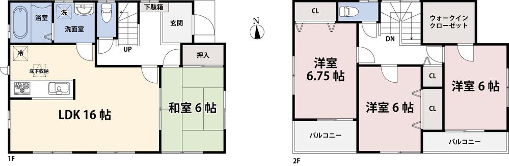 Floor plan. (6 Building), Price 24,800,000 yen, 4LDK, Land area 200.74 sq m , Building area 103.93 sq m
