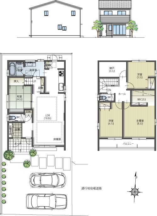 Floor plan. (1), Price 37.5 million yen, 4LDK, Land area 145.13 sq m , Building area 113.45 sq m