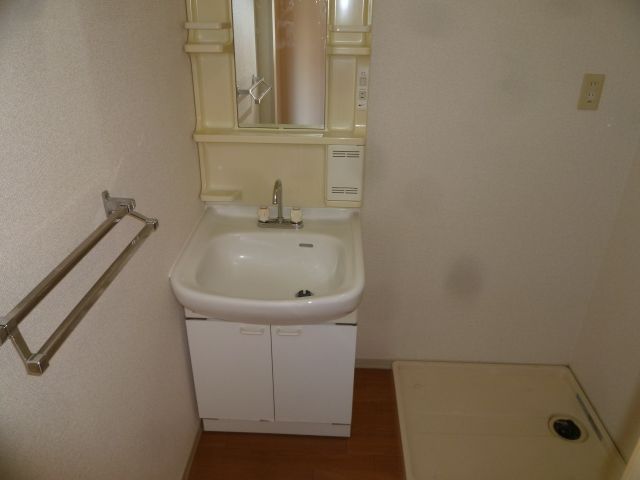 Washroom. Independent wash basin, There is storage room washing machine. 
